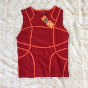 Red and orange piping tank top